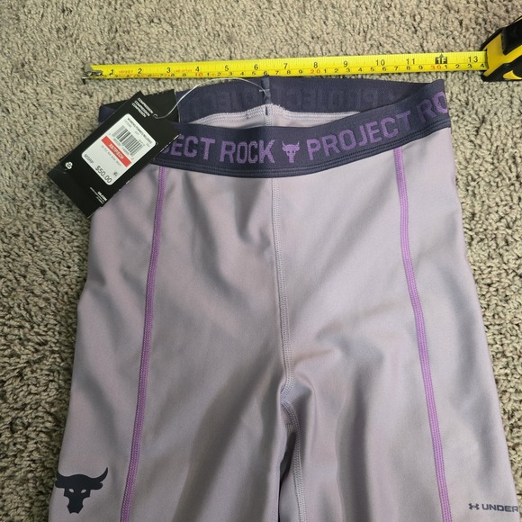 NEW Under Armour Project Rock Compression Bike Shorts Womens XS Purple $50 - Picture 5 of 6